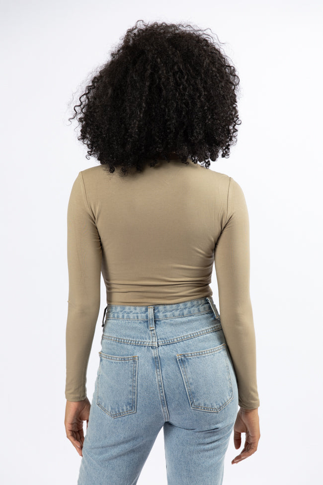 Lucky Me Olive Crew Neck Bodysuit