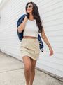 What's Going On Khaki Cargo Pocket Mini Skort FINAL SALE