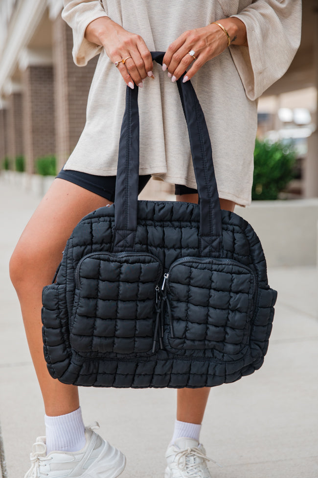 Quilted Black Weekender