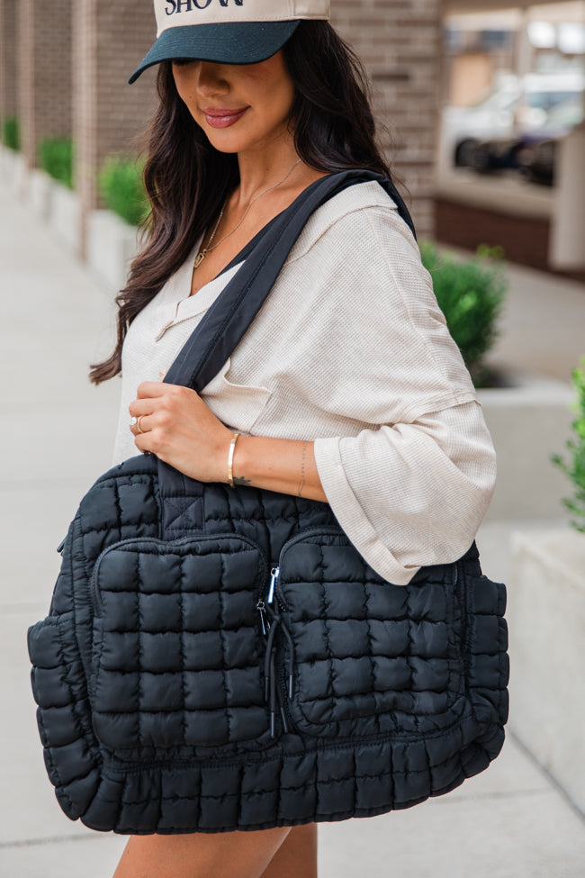 Quilted Black Weekender