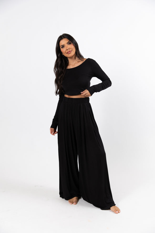 Upgrade You Casual Two Piece Long Sleeve Black Set FINAL SALE