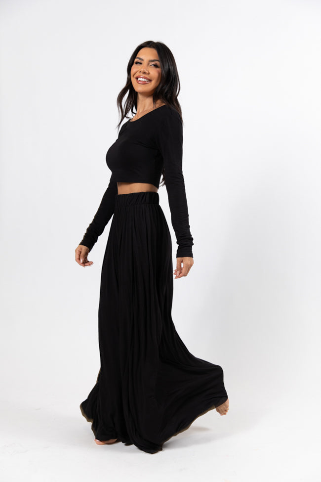 Upgrade You Casual Two Piece Long Sleeve Black Set FINAL SALE