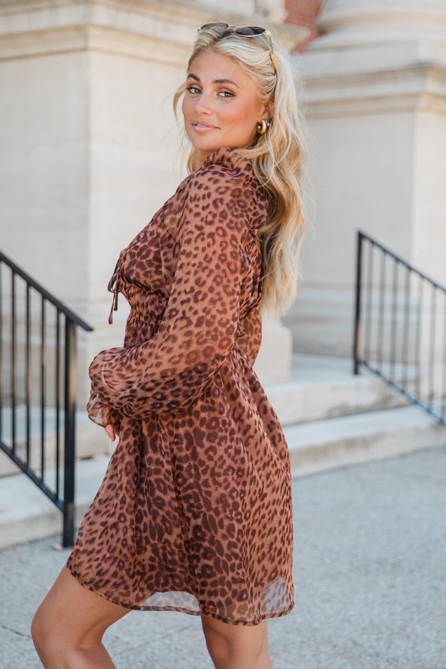 Tell Me The Truth V-Neck Leopard Print Dress FINAL SALE