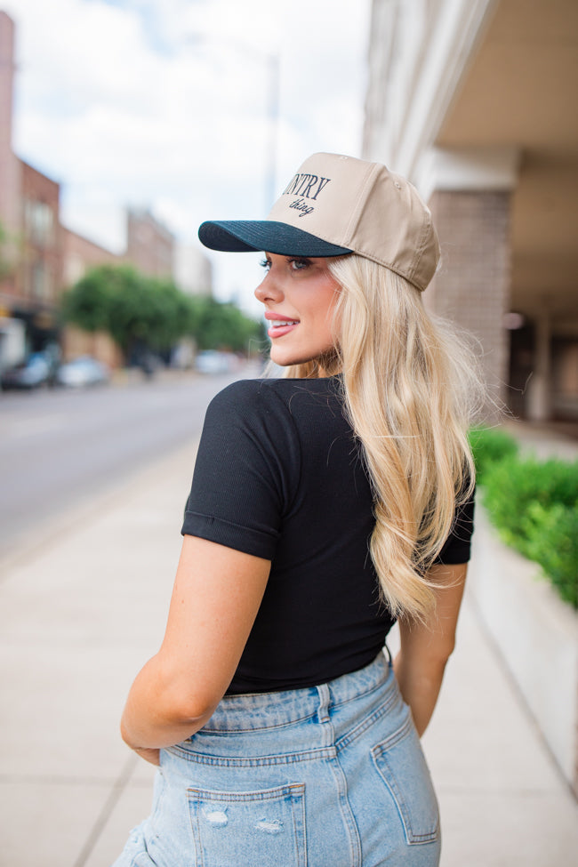 It’s A Country Thing Black and Khaki Trucker Hat