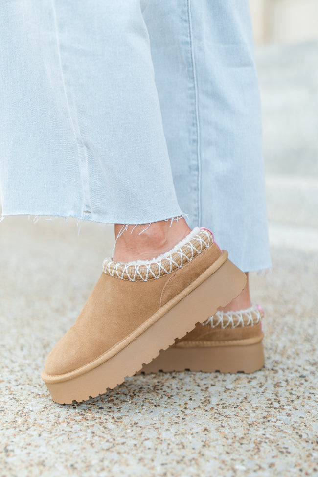 Sydney Chestnut Platform Slip-On Bootie