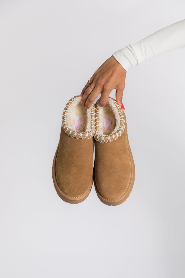 Sydney Chestnut Platform Slip-On Bootie