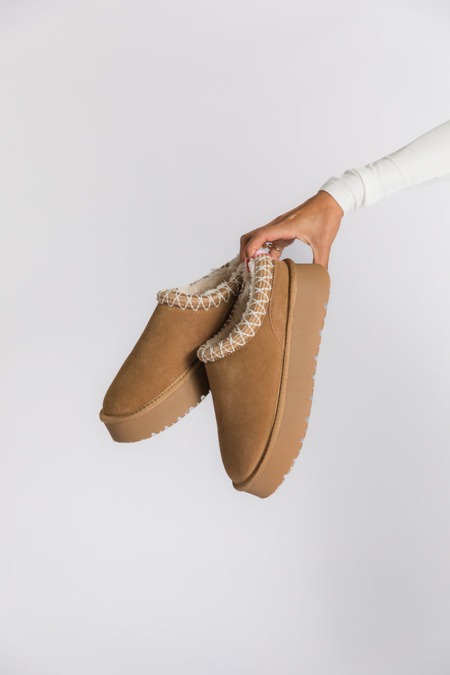 Sydney Chestnut Platform Slip-On Bootie