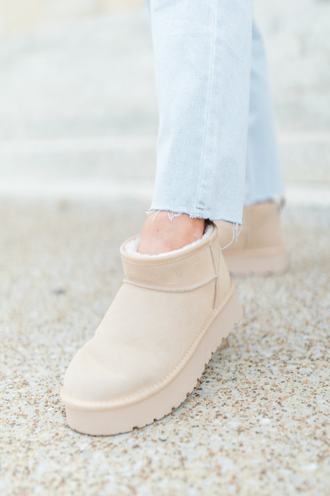 Georgia Light Beige Platform Mini Boot