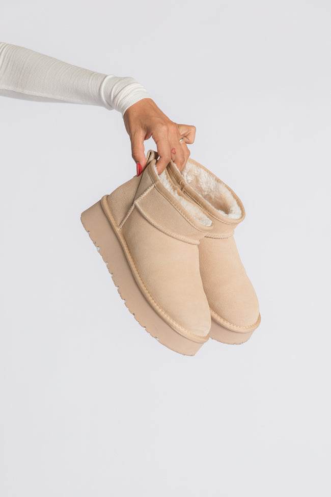 Georgia Light Beige Platform Mini Boot