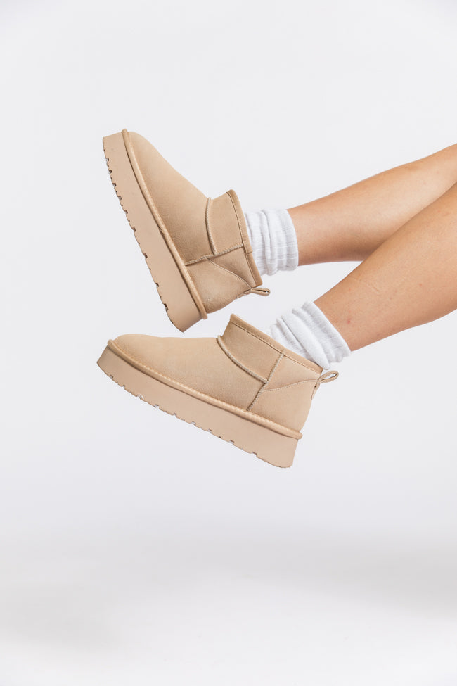 Georgia Light Beige Platform Mini Boot