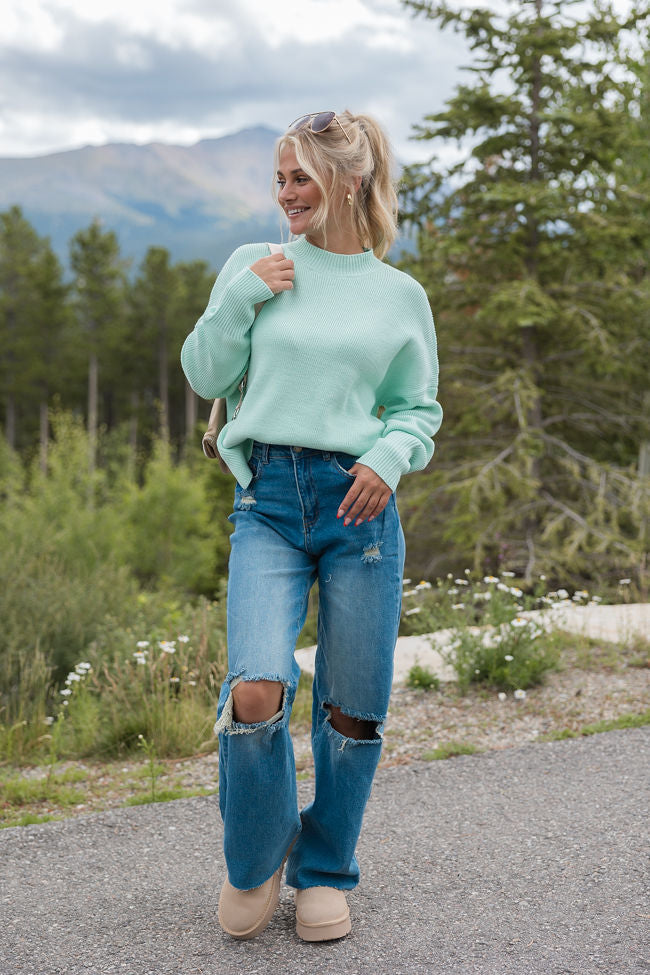 A Great Escape Mint Oversized Sweater