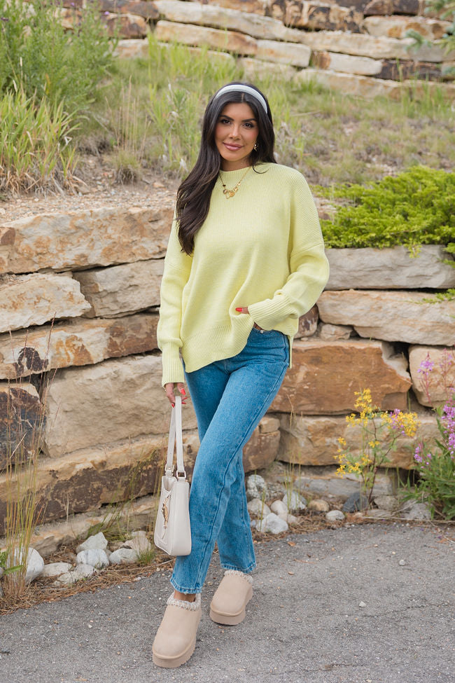 A Great Escape Yellow Oversized Sweater