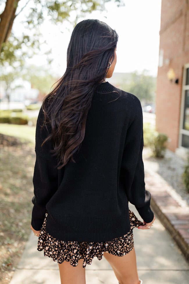 A Great Escape Black Oversized Sweater