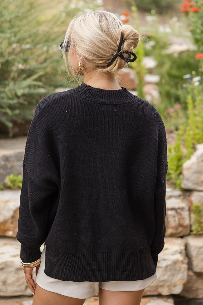 A Great Escape Black Oversized Sweater