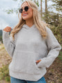 Found Your Love Grey Oversized Waffle Hooded Sweater