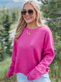 Want It All Hot Pink Crew Neck Sweater