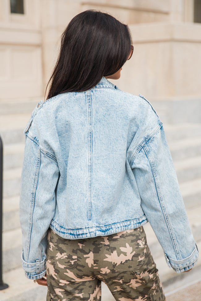 It's Your Choice Light Wash Cropped Denim Jacket