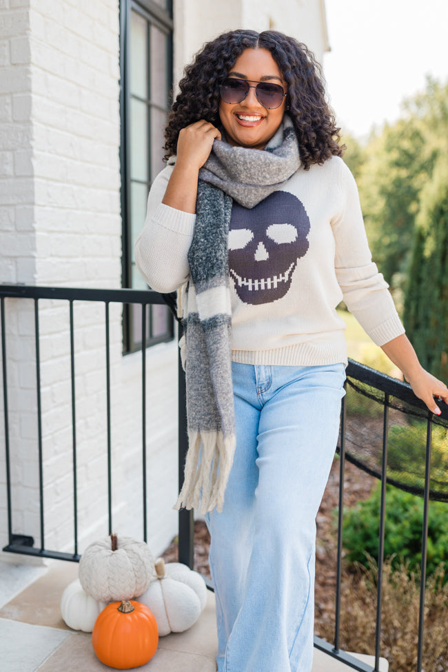 Bad To The Bone Stone Skull Sweater