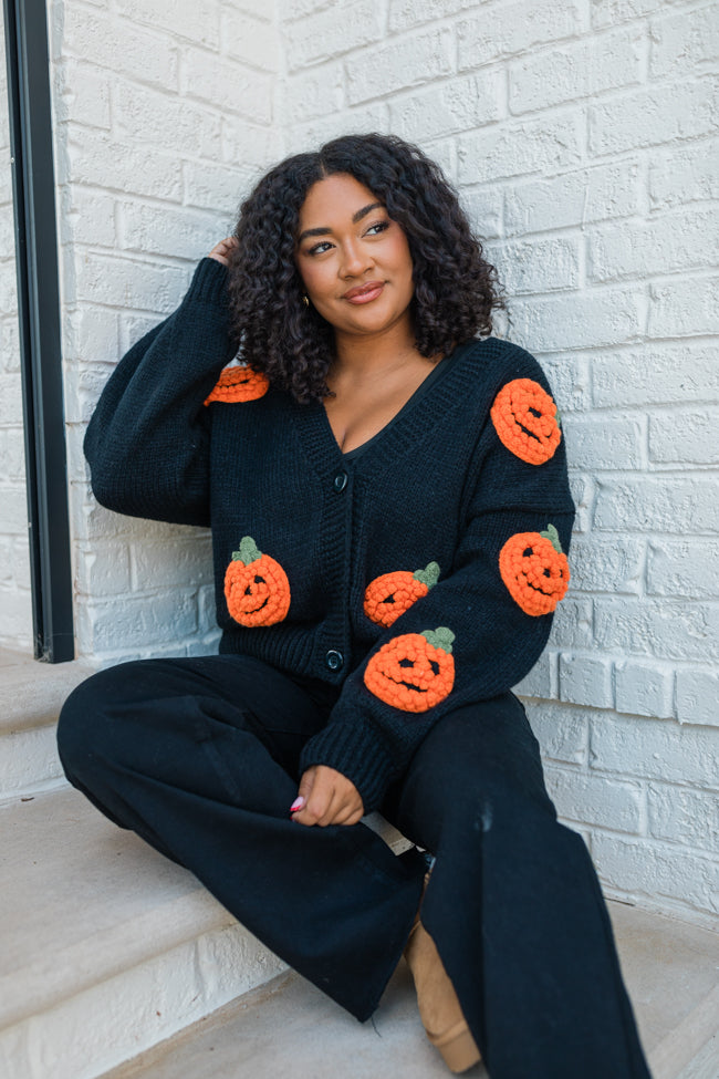 Hey Pumpkin Black Cardigan