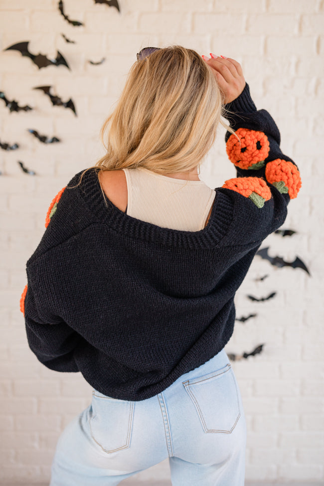 Hey Pumpkin Black Cardigan