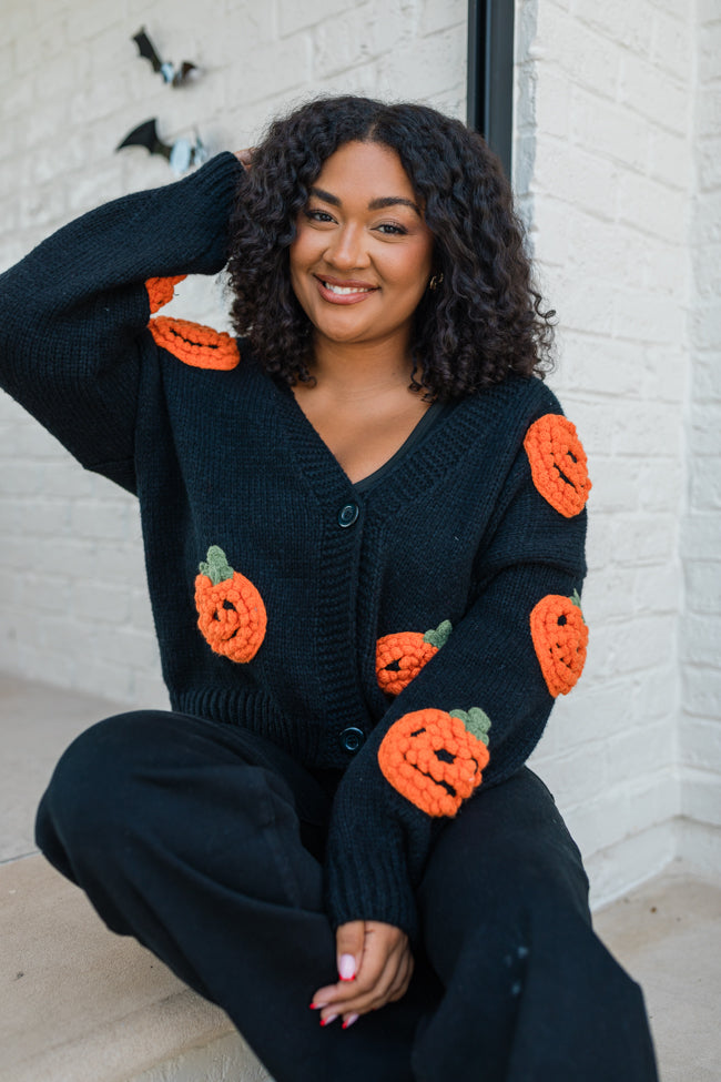 Hey Pumpkin Black Cardigan