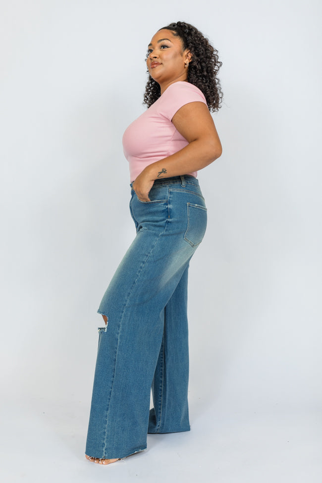 Kelsea Medium Wash Wide Leg Jeans