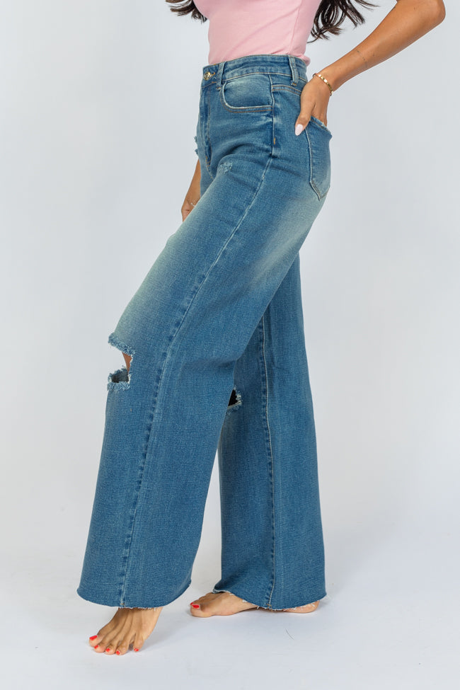 Kelsea Medium Wash Wide Leg Jeans