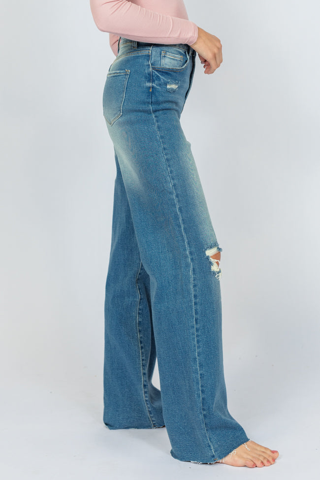 Kelsea Medium Wash Wide Leg Jeans