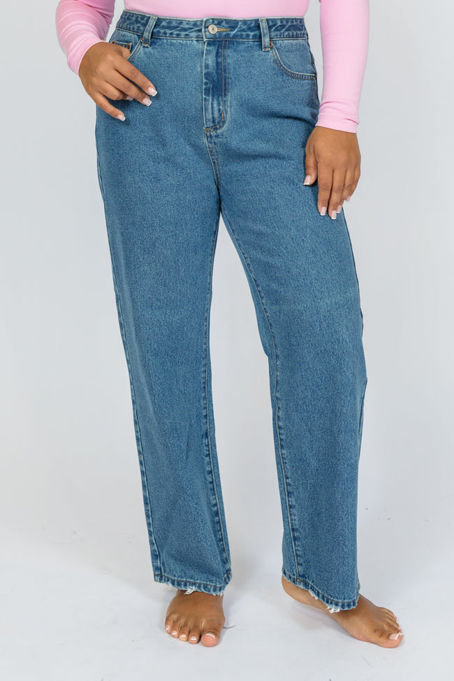 Megan Medium Wash Straight Leg Mom Jeans