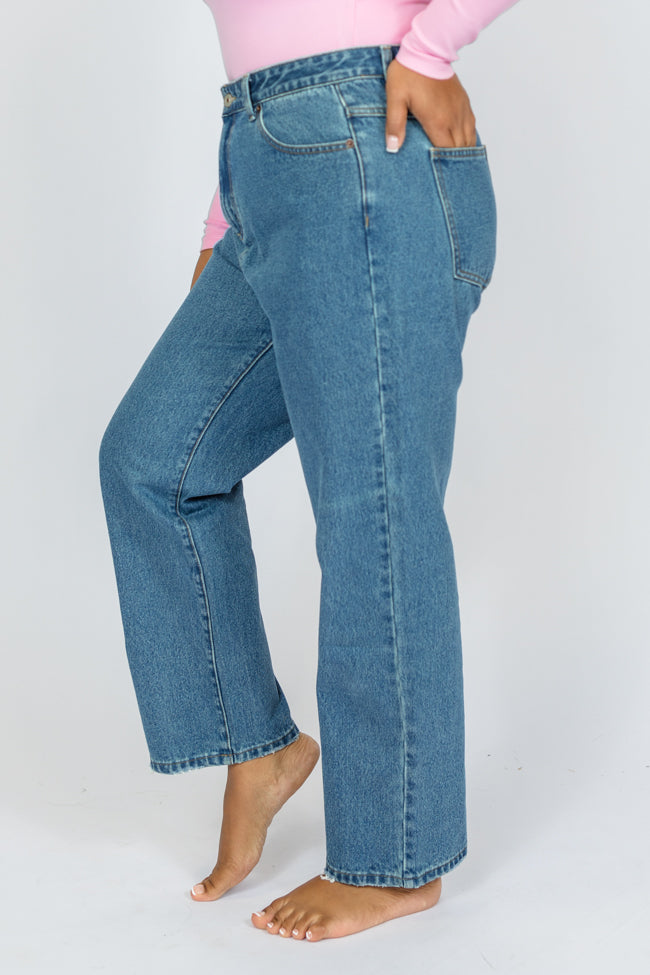 Megan Medium Wash Straight Leg Mom Jeans