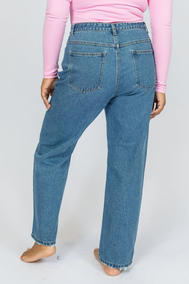 Megan Medium Wash Straight Leg Mom Jeans