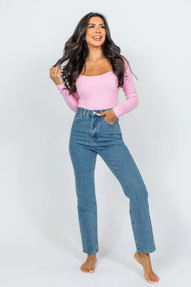 Megan Medium Wash Straight Leg Mom Jeans