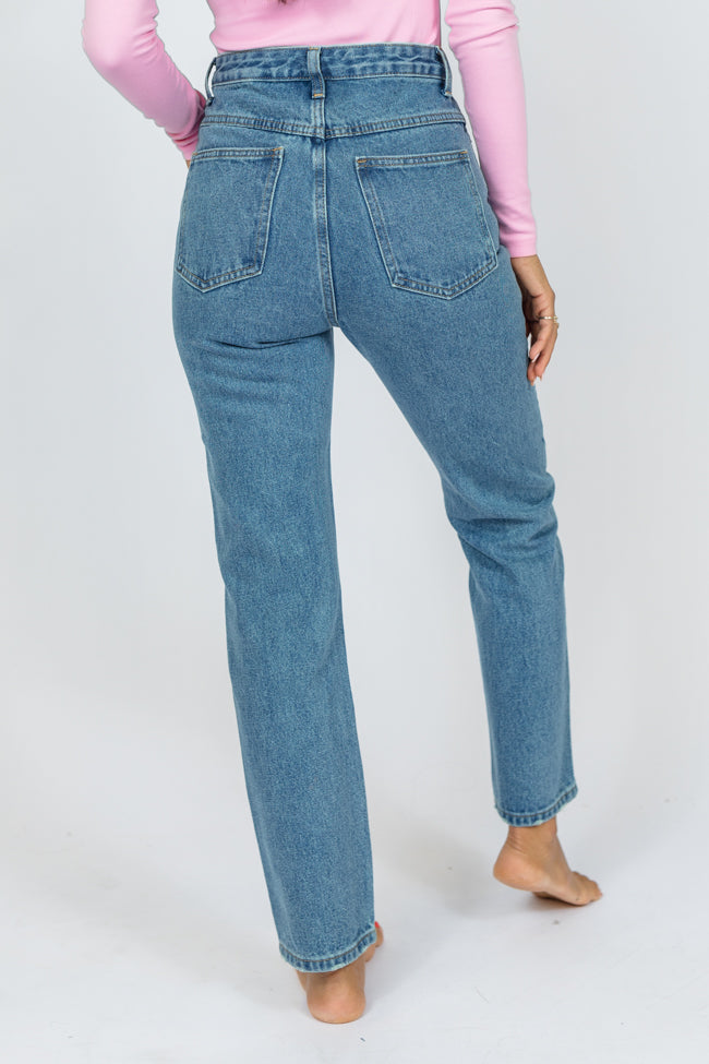 Megan Medium Wash Straight Leg Mom Jeans