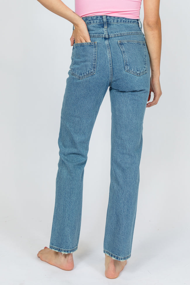 Megan Medium Wash Straight Leg Mom Jeans