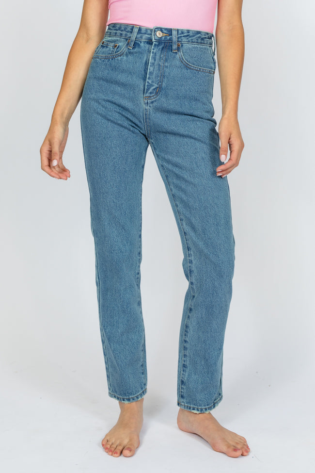 Megan Medium Wash Straight Leg Mom Jeans