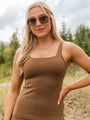 Miles Ahead Brown Square Neck Bra Tank Top