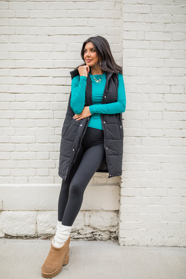 A Lovely Life Teal Fitted Long Sleeve Layering Tee