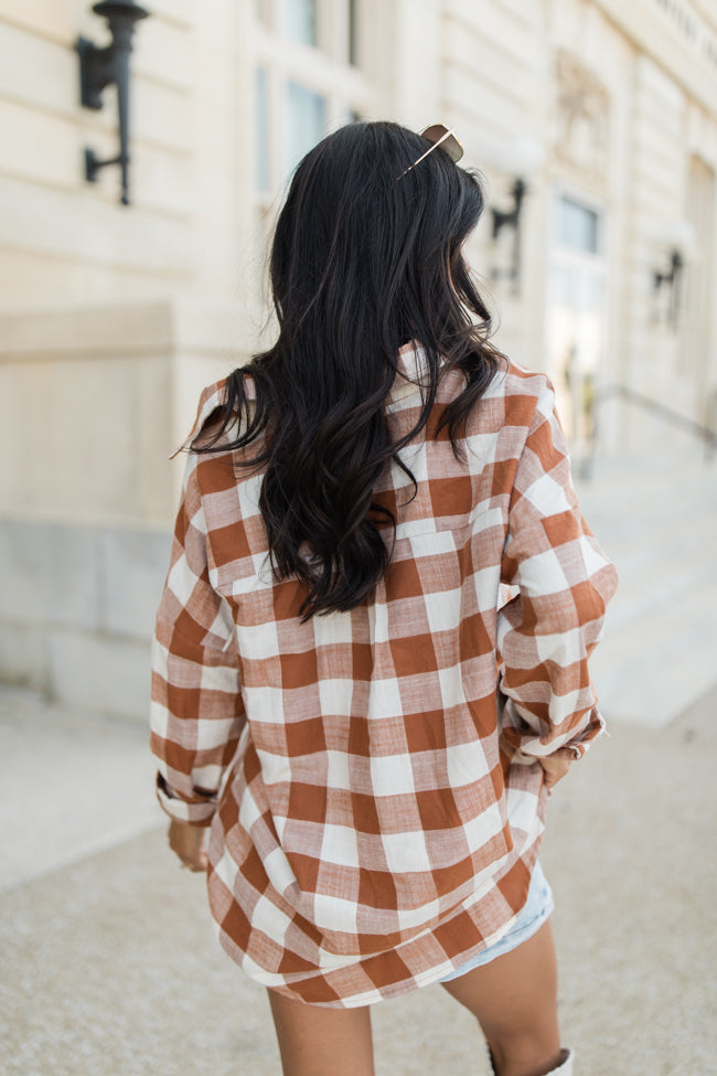 Made Me Realize Tan Plaid Button Front Shirt