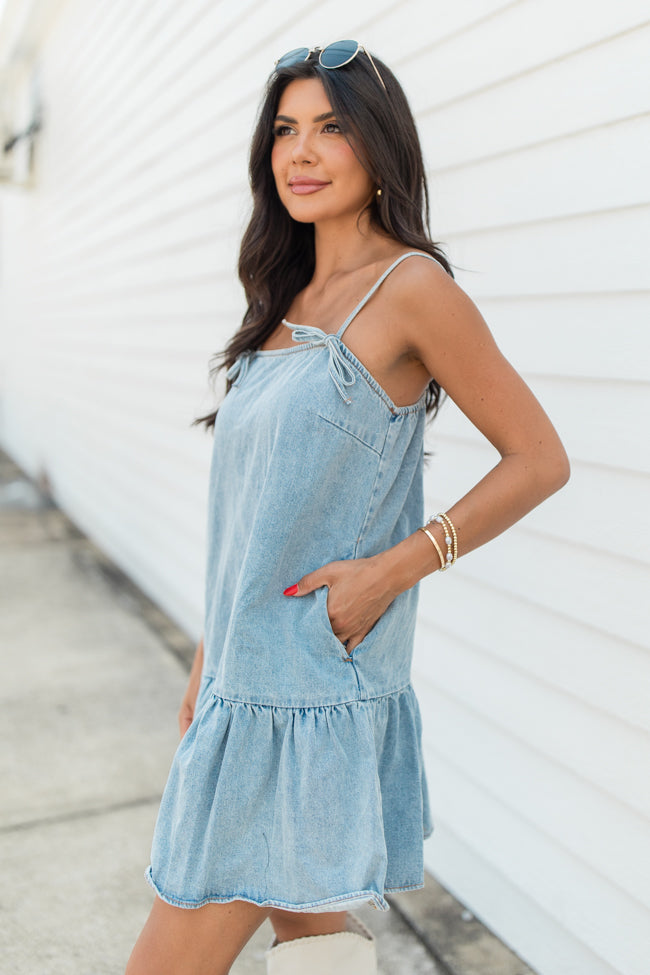 A World Like That Denim Shift Dress