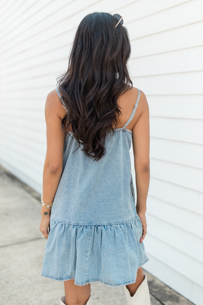 A World Like That Denim Shift Dress