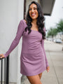 On The Rise Mauve Long Sleeve Open Back Active Dress FINAL SALE