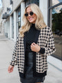 Trying Your Best Tan Houndstooth Cardigan