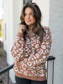 Make It Count Brown Leopard Quarter Zip Sweater