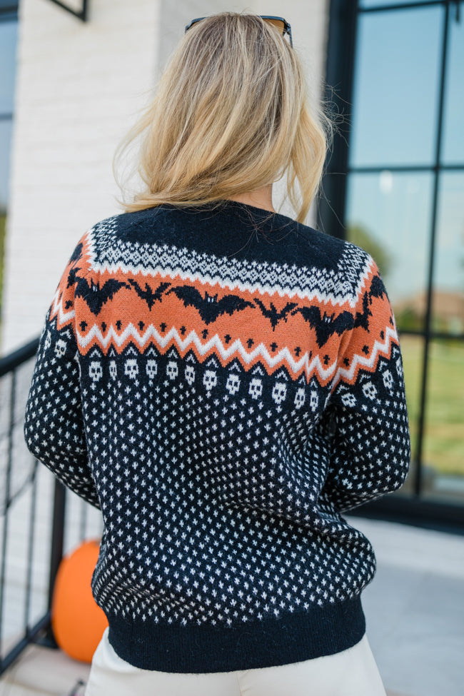 Haunting Halloween Black Fair Isle Sweater Macy Blackwell X Pink Lily