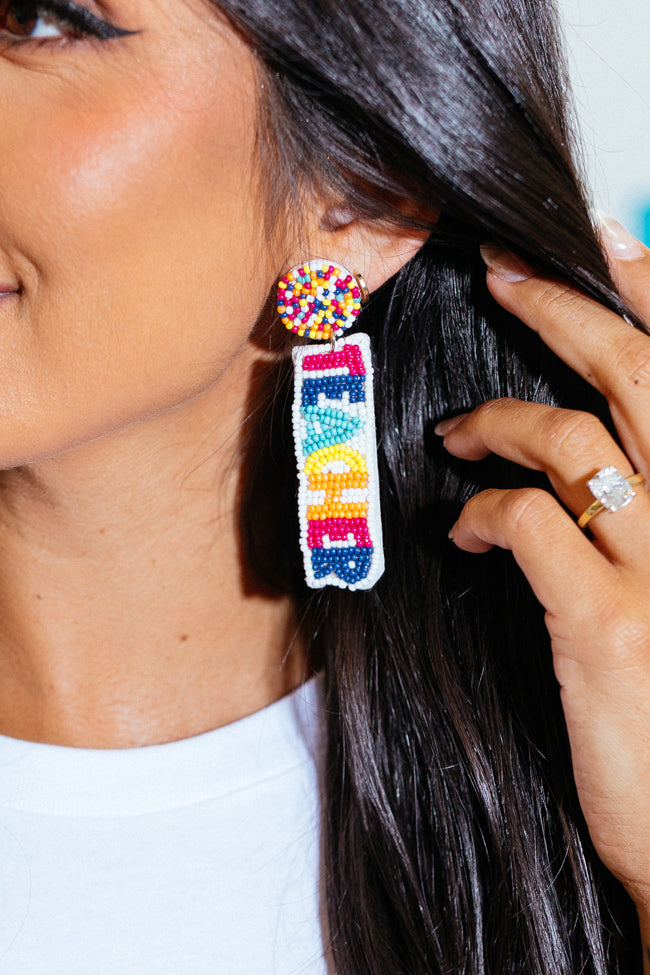 Queen Of The Classroom Teacher Beaded Earrings