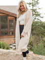 Be The First Beige Plaid Long Cardigan