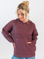 Found Your Love Wine Oversized Waffle Hooded Sweater