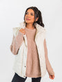 Wilder Days Cream Faux Leather Puffer Vest