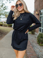 Hope In You Black Knit Long Sleeve Mini Dress