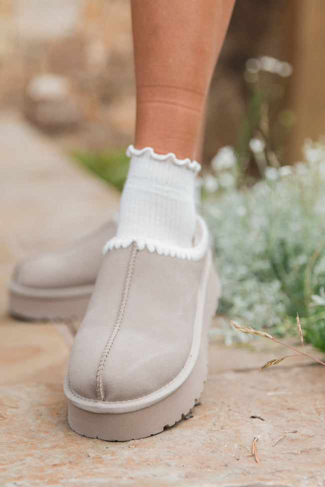 Gabbie Grey Embroidered Slip-On Booties